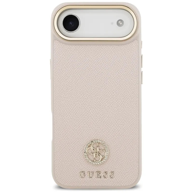 Guess Grained Strass Logo MagSafe – Dėklas iPhone Air (rožinis)