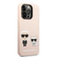 Karl Lagerfeld Liquid Silicone Karl & Choupette MagSafe dėklas, skirtas iPhone 14 Pro Max (rožinis)