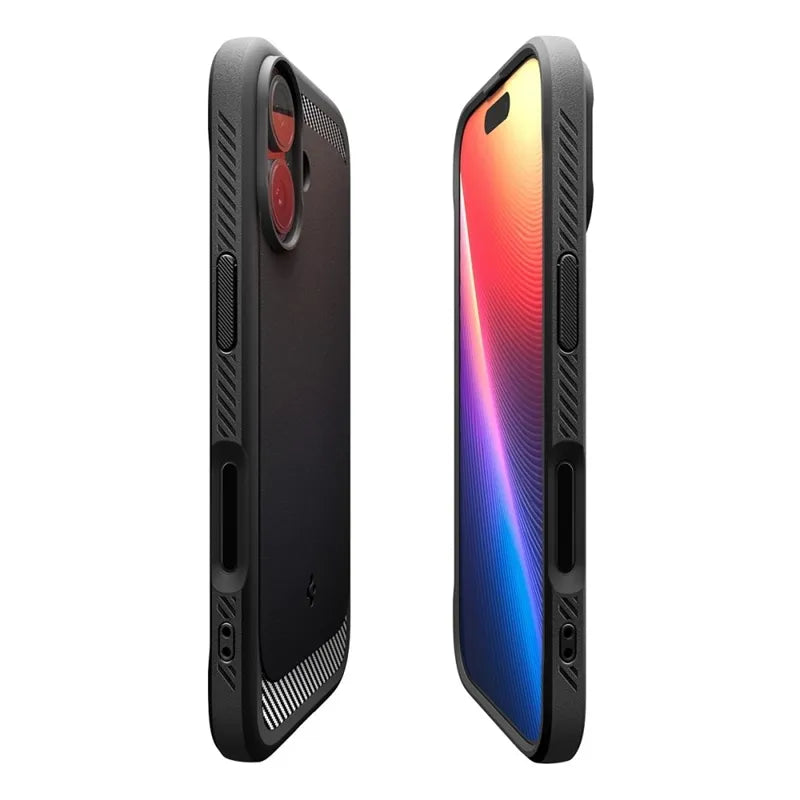 Spigen Rugged Armor Mag MagSafe – dėklas iPhone 17 (matinis juodas)