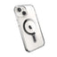 Speck Presidio Perfect-Clear ClickLock & MagSafe dėklas - iPhone 17e / 16e / 15 / 14 / 13 (Skaidrus / Chromuota apdaila / Serene Silver)