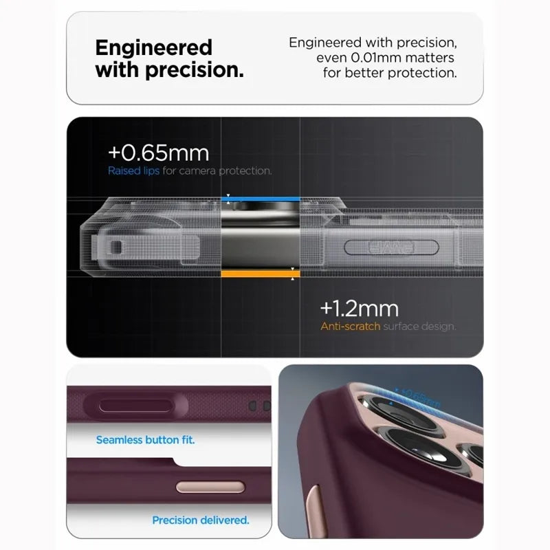 „Spigen Nano Pop Mag MagSafe“ – dėklas, skirtas „iPhone 18 Pro“ / „17 Pro“ („Burgundy Bean“)