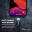 Crong Armor Link - USB-C Lightning greito įkrovimo MFi laidas 150cm (juodas)