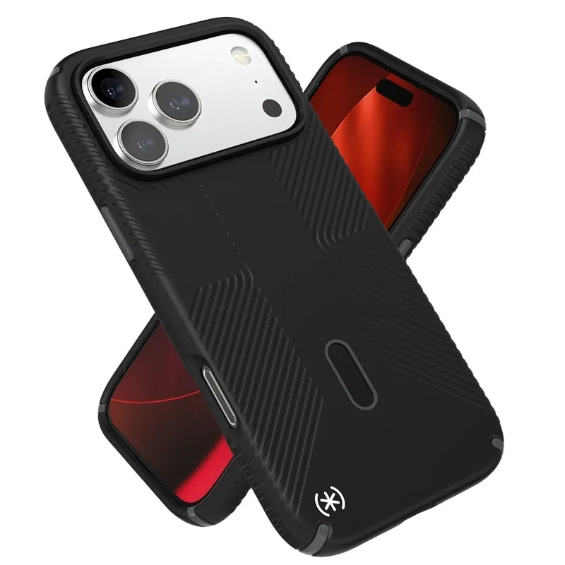 Speck Presidio2 Grip ClickLock & MagSafe dėklas, skirtas iPhone 17 Pro Max (juodas / pilkas / baltas)