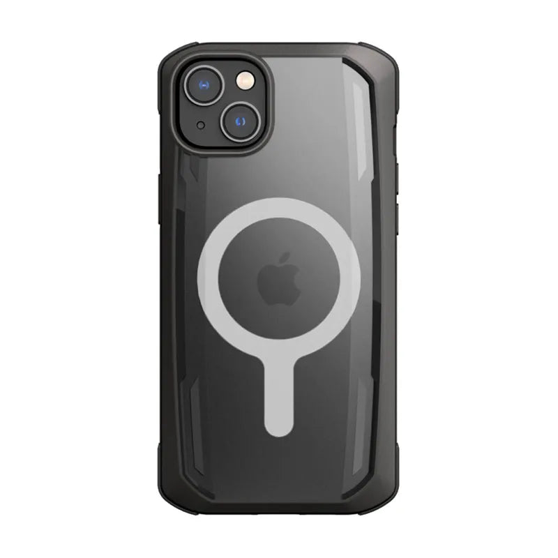 X-Doria Raptic Secure MagSafe – biologiškai skaidus dėklas, skirtas iPhone 14 Plus (išbandyta apsauga kritimo atveju iki 4m) (juodas)