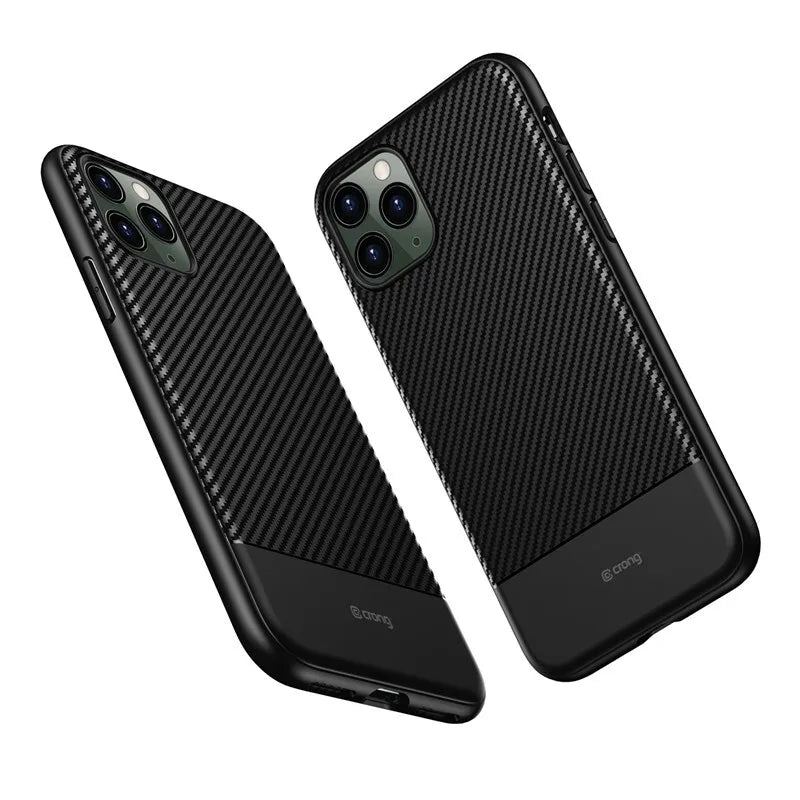 „Crong Prestige Carbon Cover“ – „iPhone 11 Pro“ dėklas (juodas)