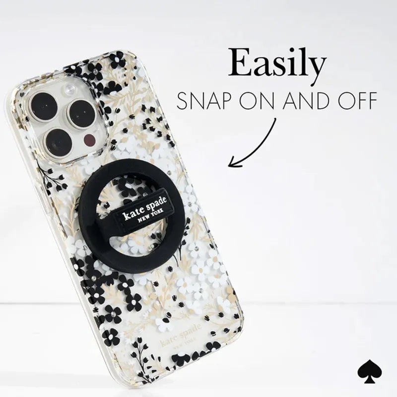 Kate Spade New York magnetinis žiedas-laikiklis – MagSafe piršto laikiklis (juodas)