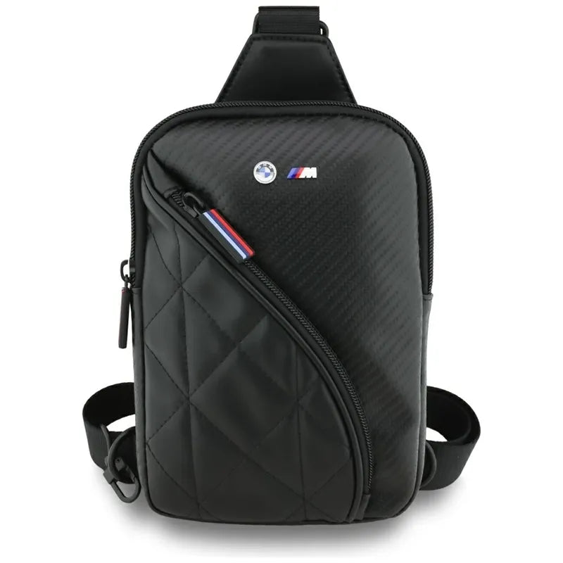BMW Carbon Pocket & Metal Logo – krepšys telefonui per petį (juodas)