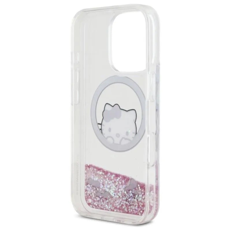 Hello Kitty Liquid Glitter Sweet Kitty Bows MagSafe – dėklas iPhone 16 Pro (baltas)