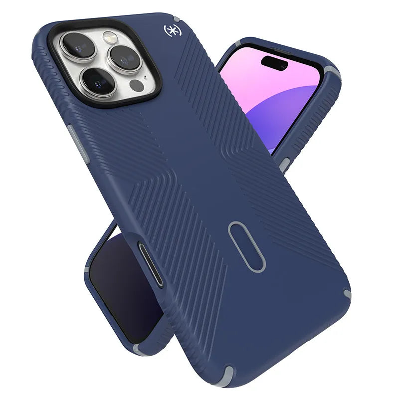 Speck Presidio2 Grip ClickLock & MagSafe – dėklas iPhone 16 Pro Max (Coastal Blue / Dust Gray / White)