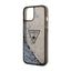 Guess Liquid Glitter Triangle Logo dėklas - Dėklas iPhone 14 Plus (Juodas)