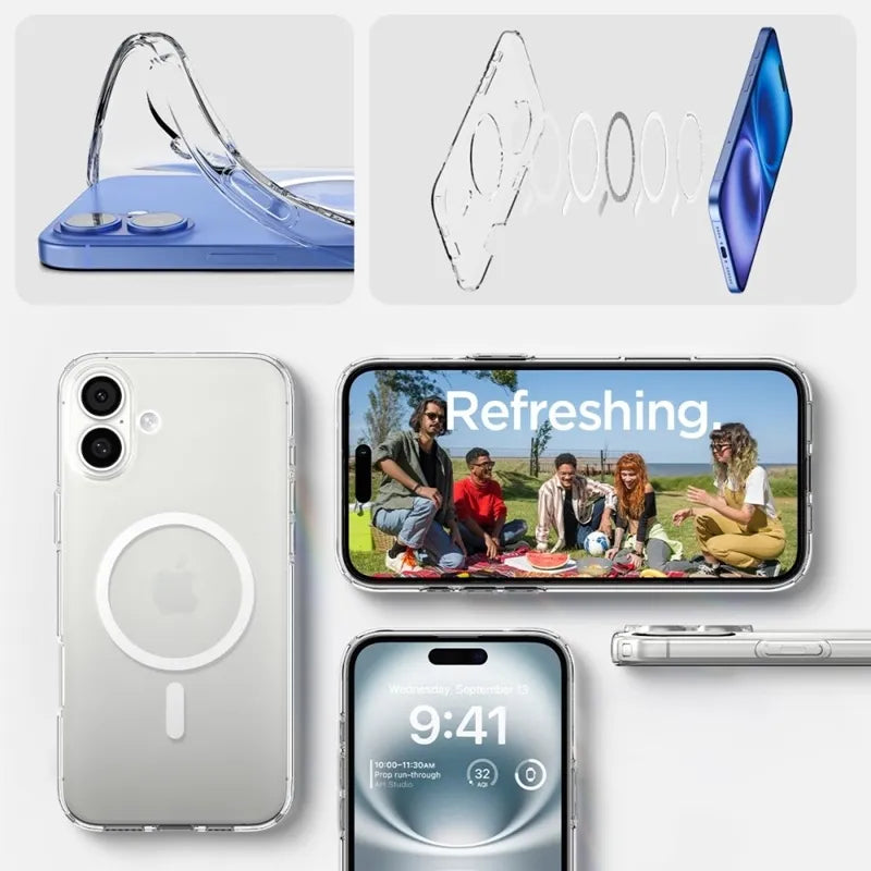 Spigen Liquid Crystal Mag MagSafe - dėklas iPhone 16 (skaidrus)