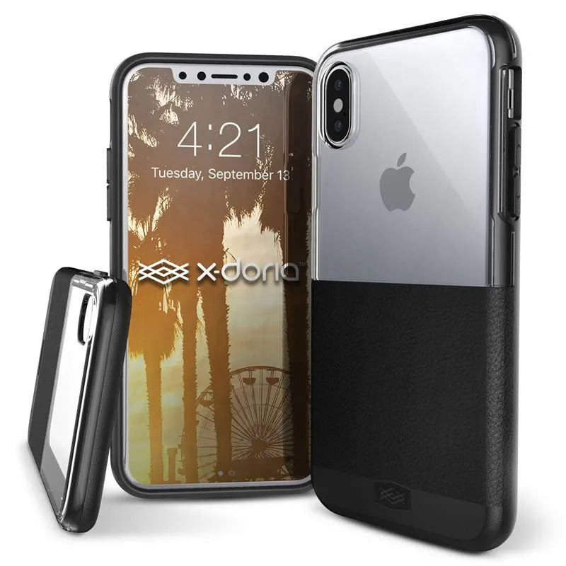 X-Doria Dash – dėklas iPhone X (juoda oda)