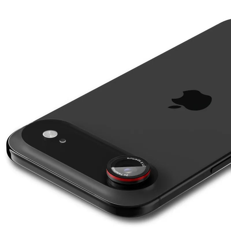 „Spigen Optik Pro L-Series Glas.TR EZ Fit“ 2-Pack – apsauginis stiklas objektyvui „iPhone Air“ (2 vnt.) (juoda / raudona)