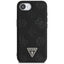 Guess Grained Hot Stamp Peony Triangle Logo MagSafe – Dėklas iPhone 16e telefonui (juodas)