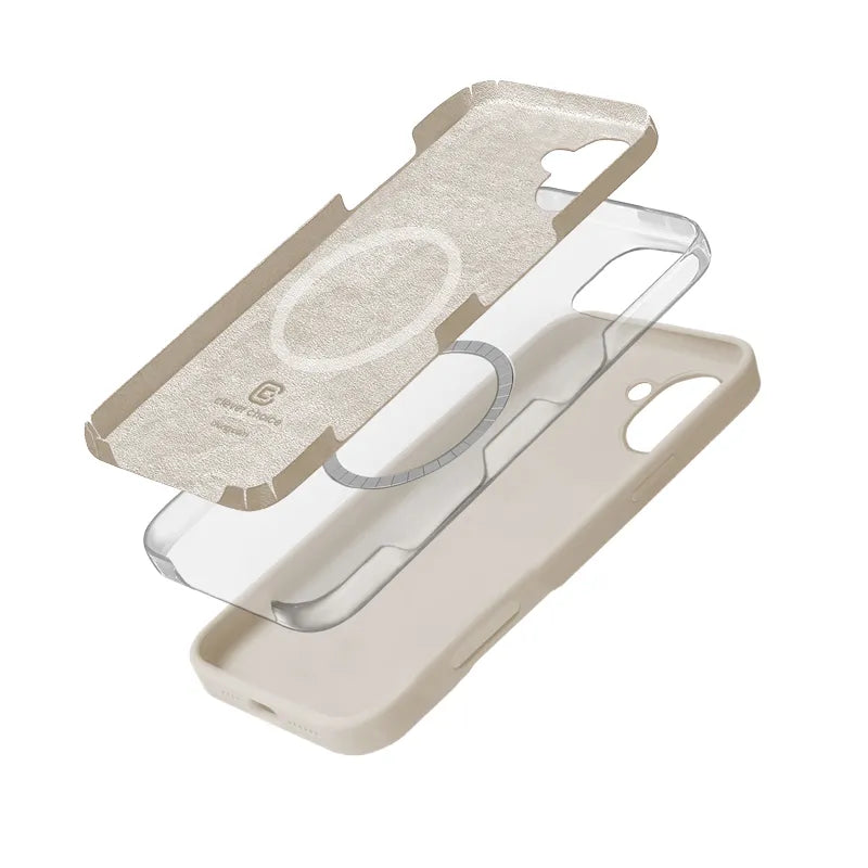 Crong Color Cover Magnetic - iPhone 16 MagSafe dėklas (akmens smėlio spalvos)