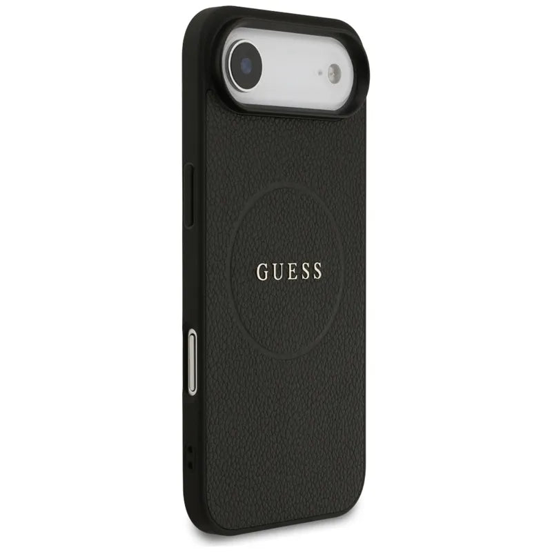 Guess Grained Ring MagSafe – dėklas iPhone Air (juodas)