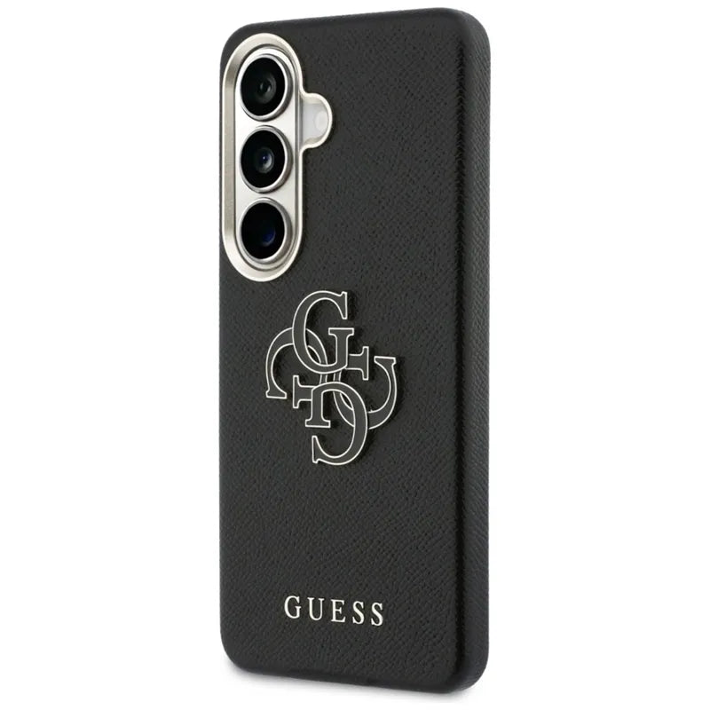 Guess Grained Big 4G Metal Logo – Samsung Galaxy S26 dėklas (juodas)