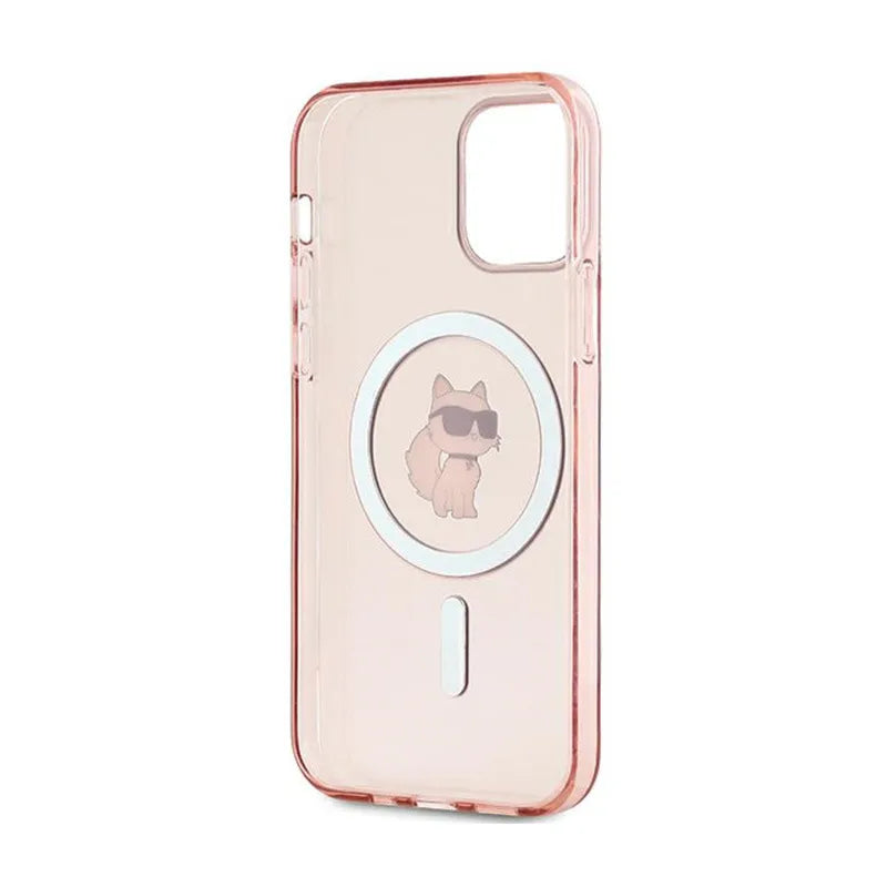 Karl Lagerfeld IML Choupette MagSafe – dėklas, skirtas iPhone 12 / iPhone 12 Pro (rožinis)