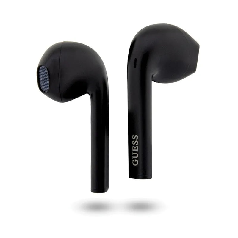 Guess True Wireless Script Logo BT5.3 – TWS ausinės su įkrovimo dėklu (juodos)