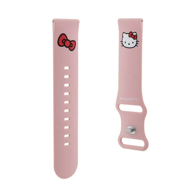 Hello Kitty Silicone Kitty Head - Universalus dirželis išmaniajam laikrodžiui 22 mm (rožinis)