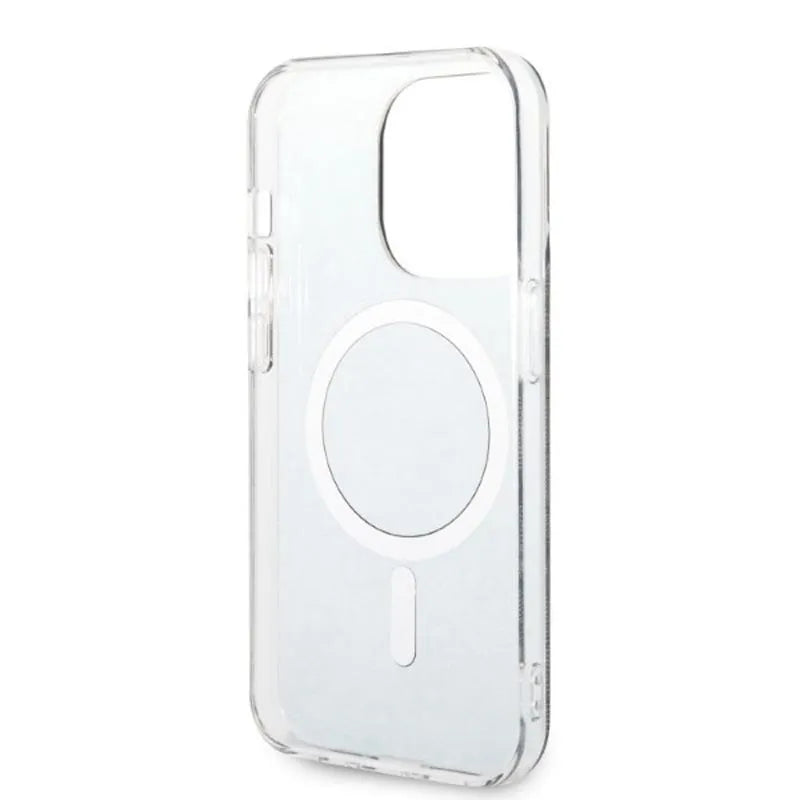 „Guess“ rinkinys „Bundle Pack MagSafe 4G“ – dėklo „iPhone 14 Pro“ ir „MagSafe“ įkroviklio komplektas (juodas/auksinis)