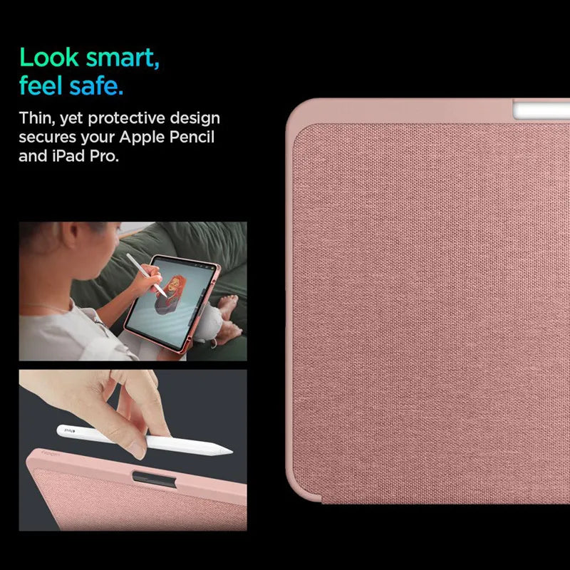 Spigen Urban Fit – dėklas iPad Pro 11" (M5, 2025 / M4, 2024) (rožinio aukso spalvos)