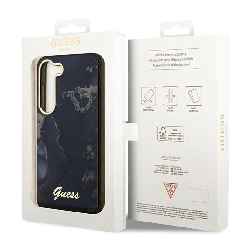 „Guess Golden Marble Collection“ – dėklas „Samsung Galaxy S23+“ (juodas)