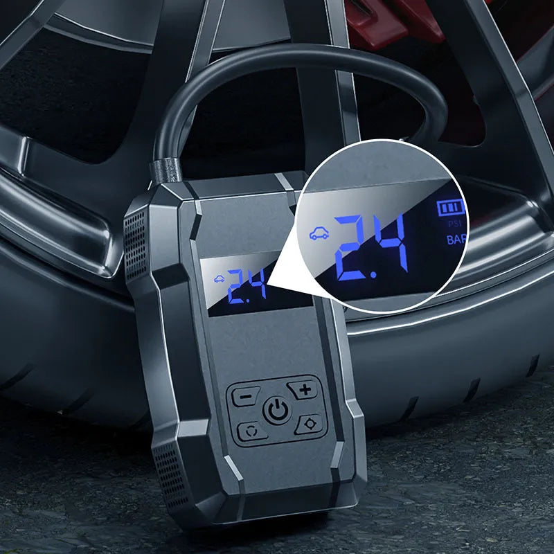 WEKOME Pi801 – nešiojamas elektrinis automobilinis siurblys + išorinė baterija (Power Bank) 2000 mAh (juodas)