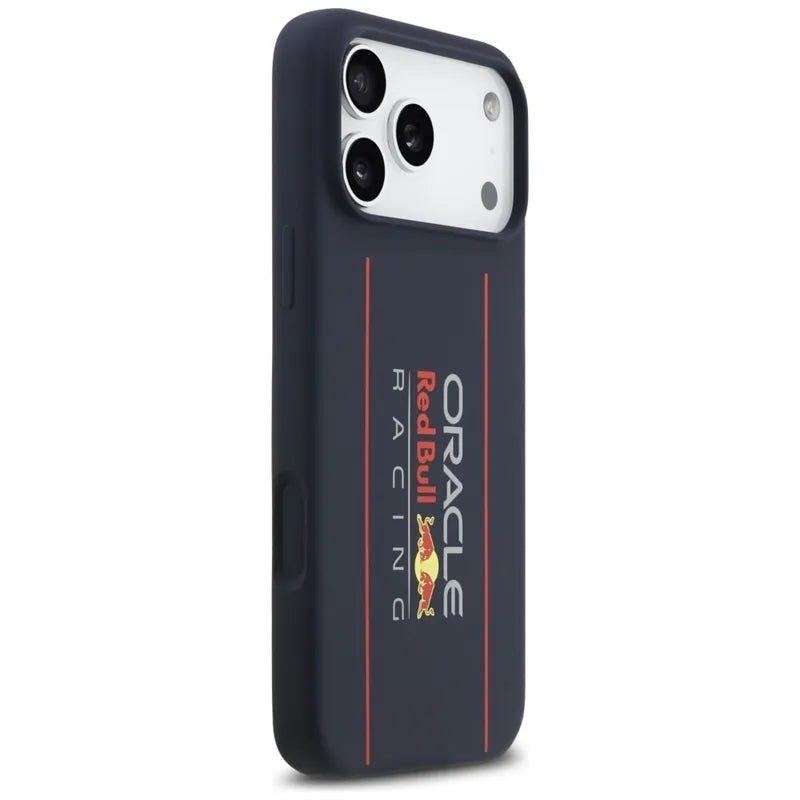 Red Bull Silicone Oversize Vertical Logo MagSafe – iPhone 17 Pro Max dėklas (tamsiai mėlynas)