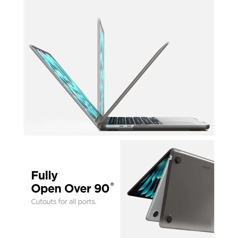 Spigen AirSkin – MacBook Air dėklas 13,6" (M5/M4/M3/M2/2026-2022) (Frost Black)