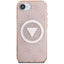 Guess IML Metal Glitter 4G Circle Triangle MagSafe – dėklas iPhone 16e (rožinis)