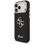 „Guess Fixed Glitter Big 4G Metal Frame“ – dėklas „iPhone 17 Pro Max“ (juodas)
