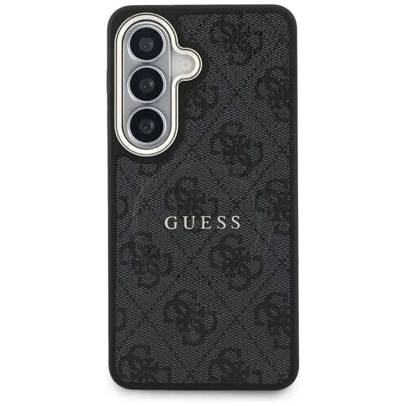Guess 4G Embossed Ring MagSafe – Samsung Galaxy S26+ dėklas (juodas)
