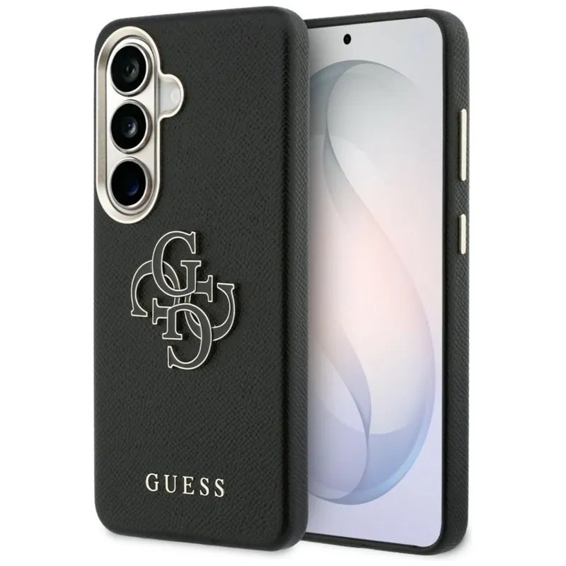 Guess Grained Big 4G Metal Logo – Samsung Galaxy S26 dėklas (juodas)