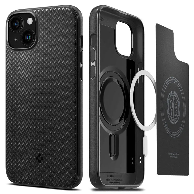 Spigen Mag Armor MagSafe – dėklas iPhone 15 telefonui (matinis juodas)