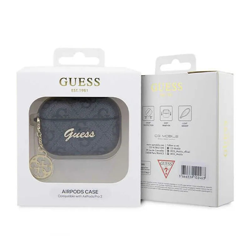 „Guess 4G Charm“ kolekcijos dėklas „Apple AirPods Pro 2“ ausinėms (juodas)