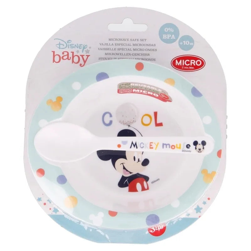 Mickey Mouse – Mikrobangų krosnelės rinkinys (dubenėlis su šaukštu) (Cool)