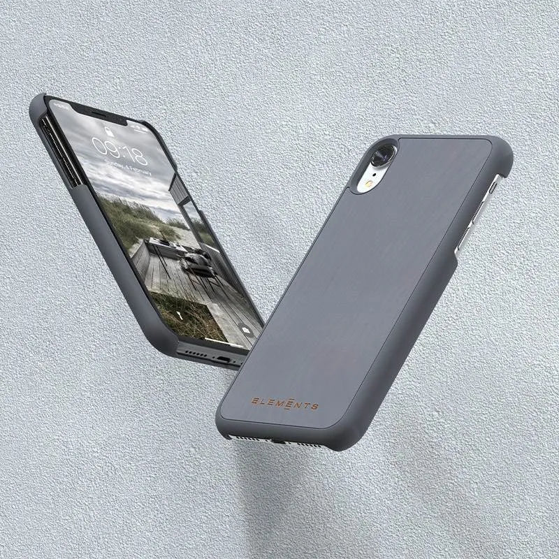 Nordic Elements Original Gefion – dėklas iPhone XR su tikros klevo medienos apdaila (Mid Grey)