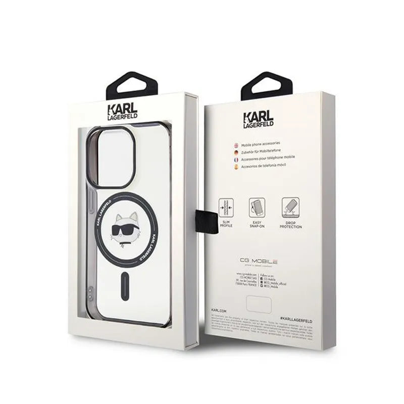 Karl Lagerfeld IML Choupette Head MagSafe – dėklas iPhone 15 Pro Max (skaidrus)