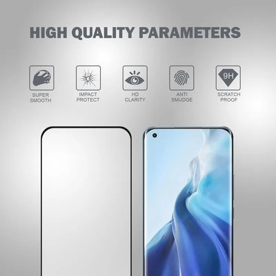 Crong 3D Armor Glass - 9H Full Glue grūdintas stiklas, skirtas Xiaomi Mi 11 visam ekranui + montavimo rėmelis