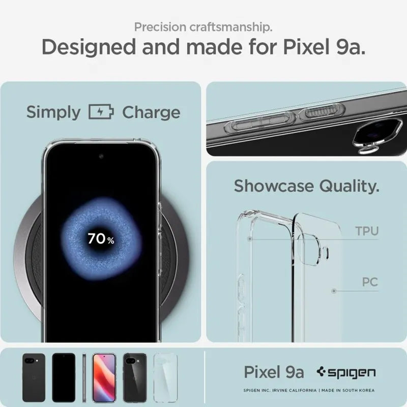 Spigen Ultra Hybrid – dėklas Google Pixel 9a telefonui (Crystal Clear)