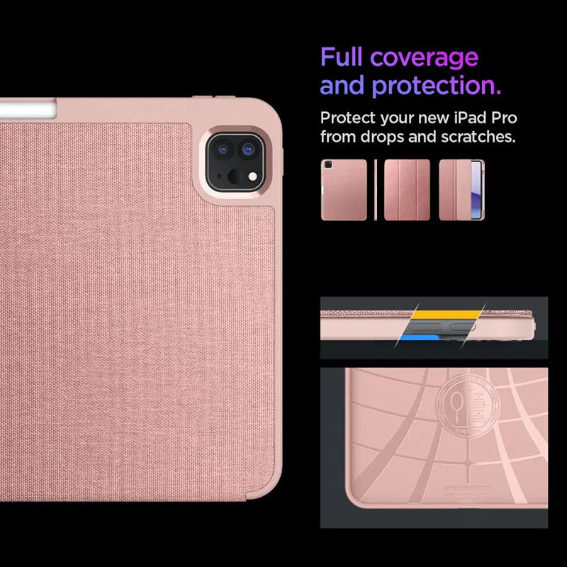 Spigen Urban Fit – dėklas iPad Pro 11" (M5, 2025 / M4, 2024) (rožinio aukso spalvos)