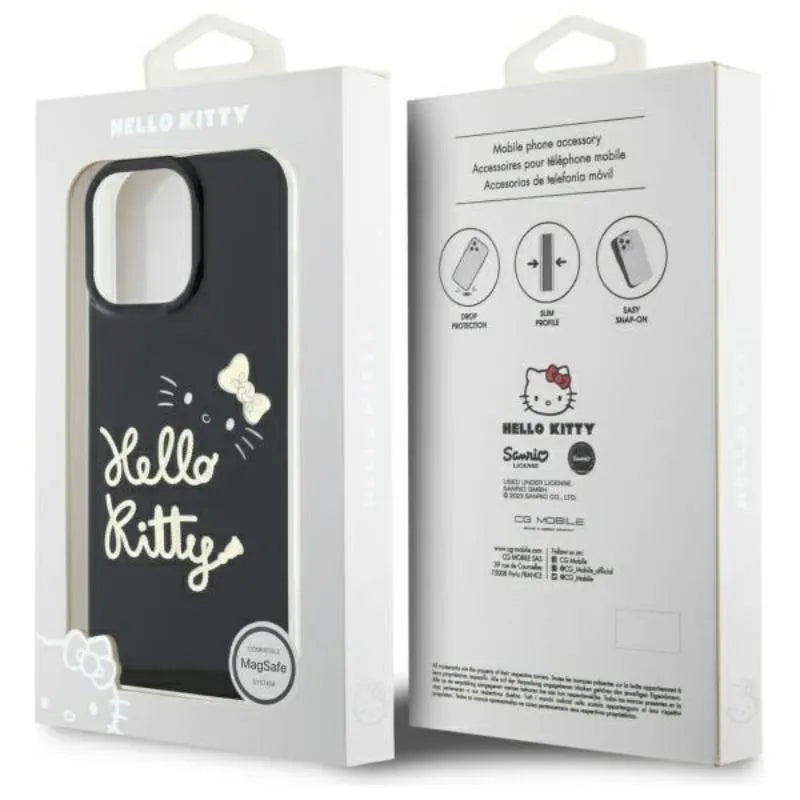 Hello Kitty IML Golden Diva MagSafe – dėklas iPhone 16 Pro Max (juodas)
