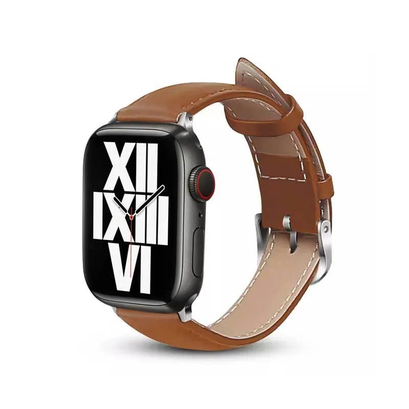 Crong Noble Band – natūralios odos dirželis, skirtas Apple Watch 44/45/46/49 mm (Mocha)