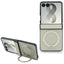 Guess Magnetic Ring Stand Grained Classic Logo MagSafe – Samsung Galaxy Z Flip 8 dėklas (smėlio spalvos)
