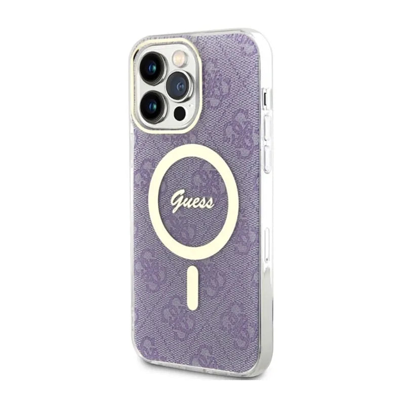 Guess 4G MagSafe – dėklas iPhone 14 Pro Max (violetinis)