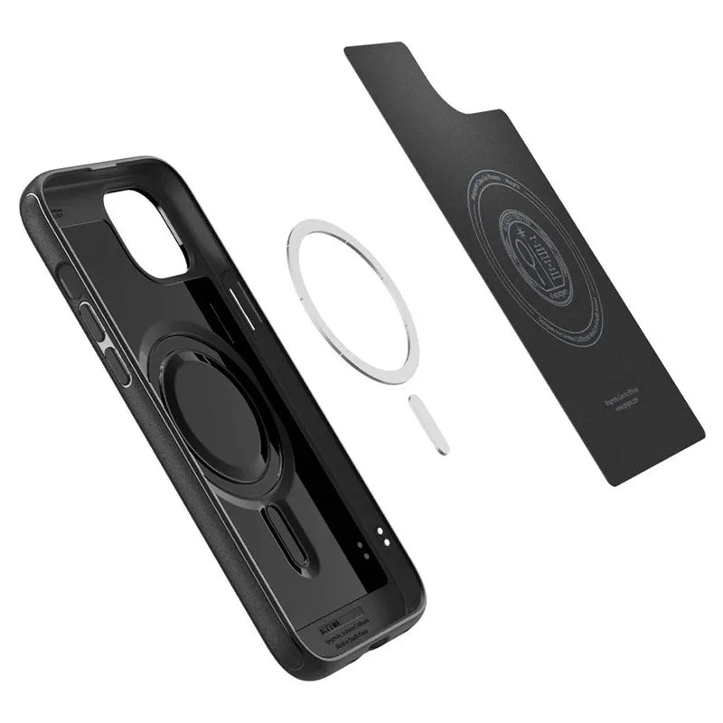 Spigen Mag Armor MagSafe – dėklas iPhone 15 telefonui (matinis juodas)