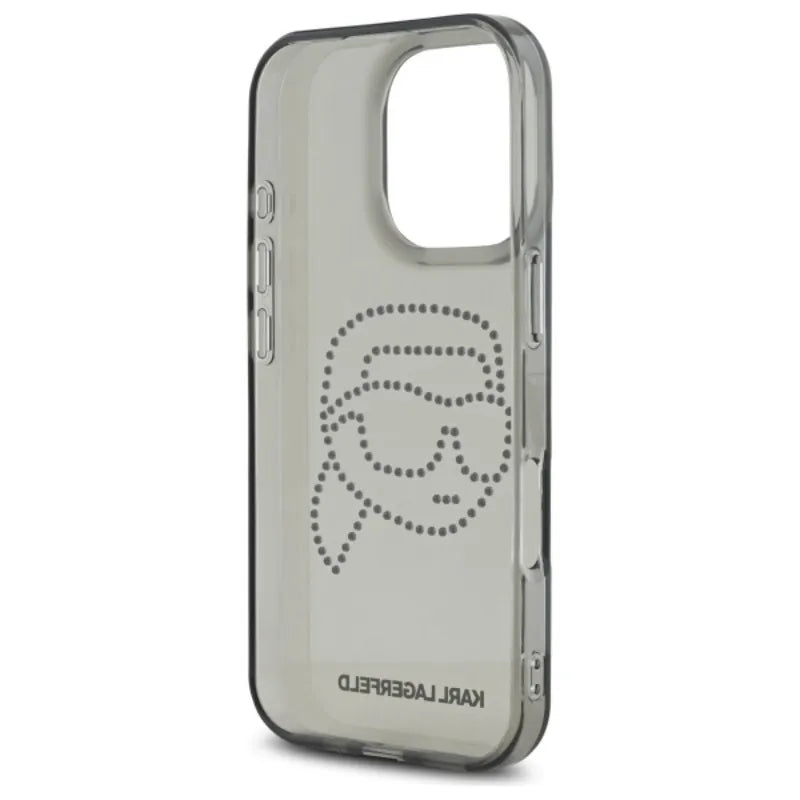 Karl Lagerfeld IML Rhinestones Karl Head – dėklas iPhone 16 Pro Max (juodas)