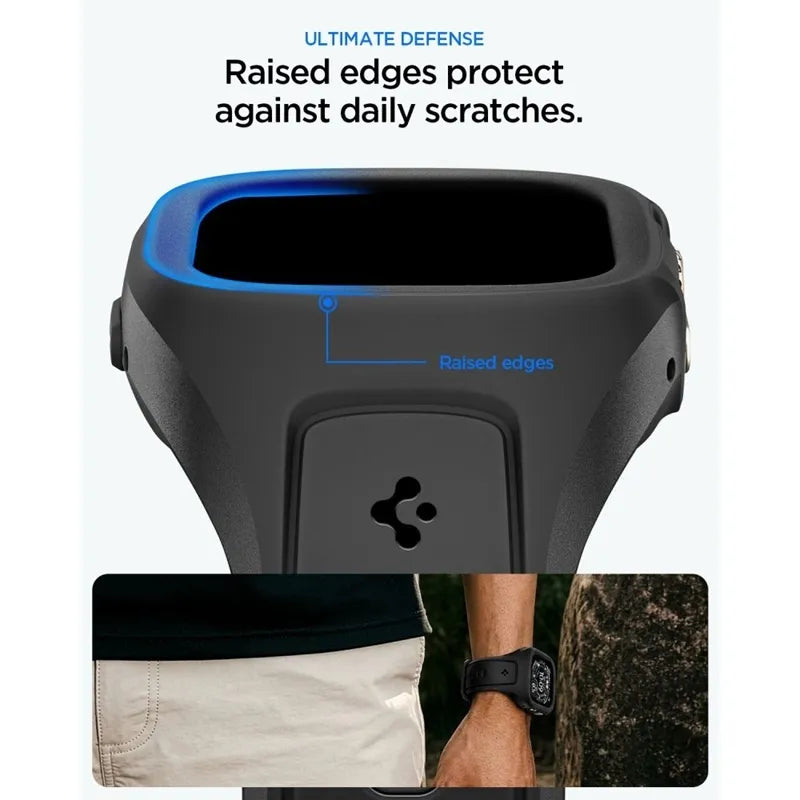„Spigen Liquid Air Pro“ – dirželis su dėklu, skirtas „Apple Watch Ultra 49 mm“ (juodas)