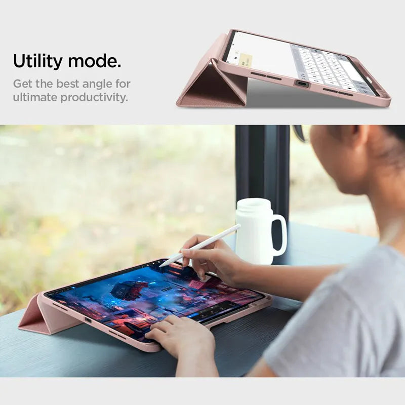 Spigen Urban Fit – dėklas iPad Pro 11" (M5, 2025 / M4, 2024) (rožinio aukso spalvos)